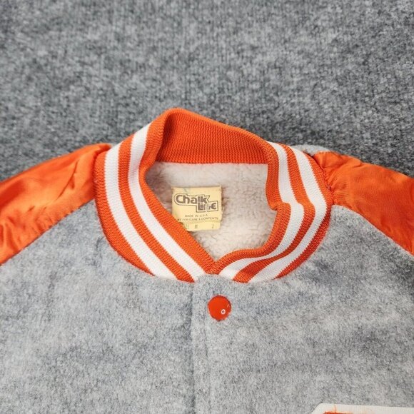 Vintage Clemson University Satin MLB Bomber Jacket Chalk Line Starter Sherpa M - Picture 8 of 16